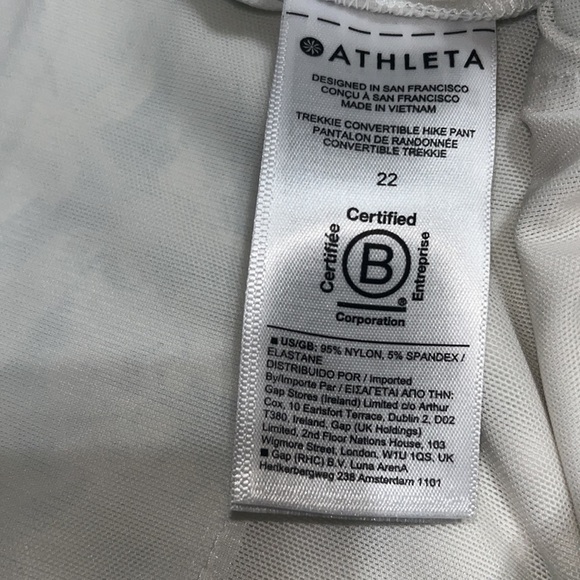 Athleta Trekkie Convertible Hike Pant Ethereal Bloom Magnolia White 22 - Picture 13 of 13